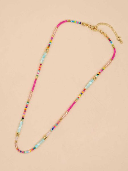 women's accessories 1pc fashionable mixed color beaded necklace for women for diy jewelry making, Silver
women's accessories 1pc fashionable mixed color beaded necklace for women for diy jewelry making, Silver