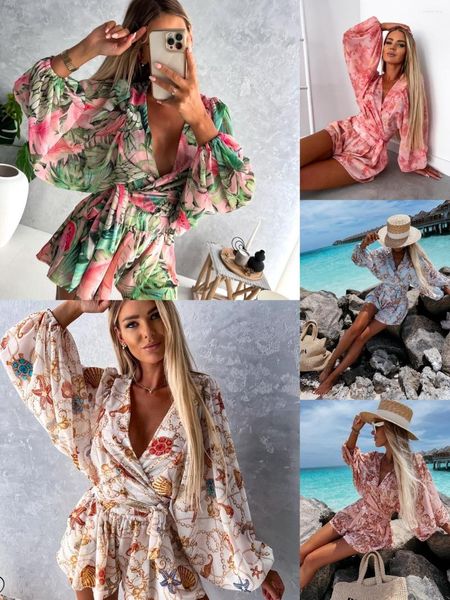 deep v neck set for women summer casual boho beach vacation outfit fashion print lantern sleeve shorts 2 piece, Gray
deep v neck set for women summer casual boho beach vacation outfit fashion print lantern sleeve shorts 2 piece, Gray