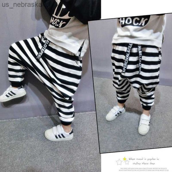 spring and autumn children's clothing 26yearold baby boy harem trousers korean black and white striped casual trousers l230518, Blue
spring and autumn children's clothing 26yearold baby boy harem trousers korean black and white striped casual trousers l230518, Blue
