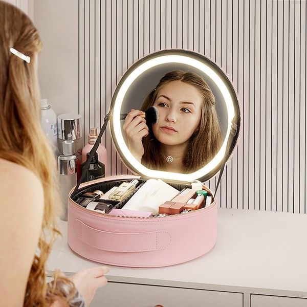 cosmetic bags cases smart led lights makeup bag for women with mirror large capacity waterproof pu leather travel case 230725
cosmetic bags cases smart led lights makeup bag for women with mirror large capacity waterproof pu leather travel case 230725