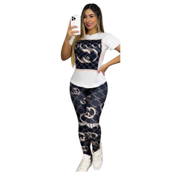 designer clothing for women casual short sleeve sportswear for women printed trousers ship, White
designer clothing for women casual short sleeve sportswear for women printed trousers ship, White