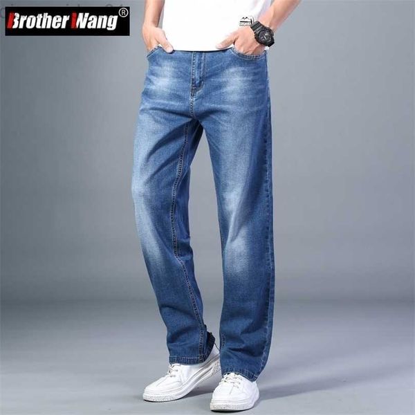 men's jeans 6 colors spring summer mens thin straightleg loose jeans classic style advanced stretch baggy pants male plus size 40 42 44, Blue
men's jeans 6 colors spring summer mens thin straightleg loose jeans classic style advanced stretch baggy pants male plus size 40 42 44, Blue