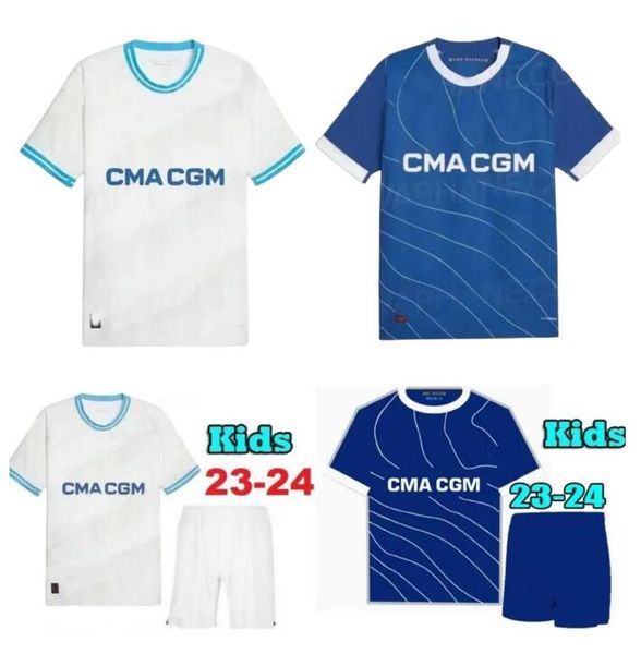 Image of King 23 24 Kids Kit Soccer Jerseys Special Anniversary Clauss Alexis 2023 24 Om Milik Payet Maillot De Foot Guendouzi Kamara