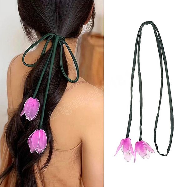 sweet tulip flower yarn lace up cotton long hair bands for women girls elegant floral hair rope tied hair accessories, Slivery;white
sweet tulip flower yarn lace up cotton long hair bands for women girls elegant floral hair rope tied hair accessories, Slivery;white