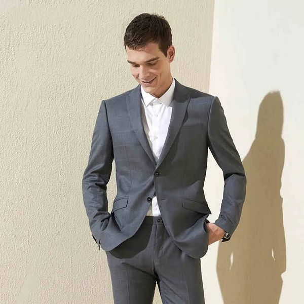 light grey business mens suits slim fit groomsmen wedding tuxedos two pieces groom suit peaked lapel formal blazers with jacket pants, Black;gray
light grey business mens suits slim fit groomsmen wedding tuxedos two pieces groom suit peaked lapel formal blazers with jacket pants, Black;gray