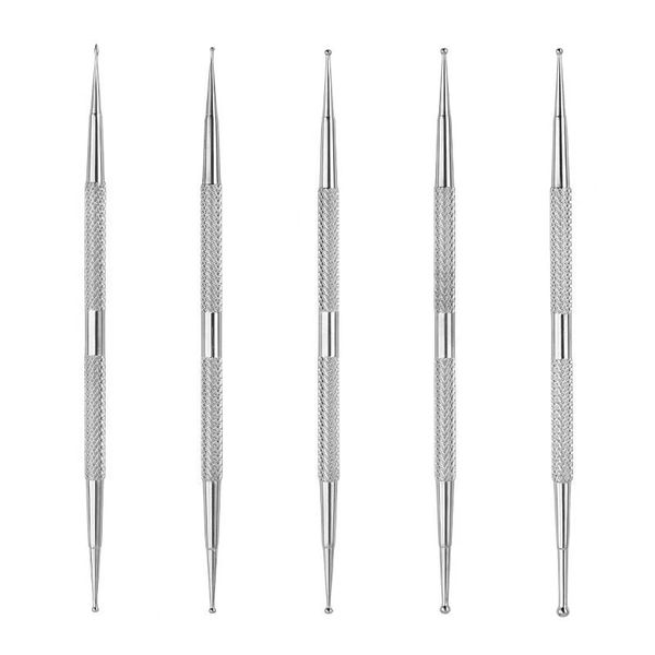 5pcs/set stainless steel nail art dotting pen tools,spot swirl professional manicure with 5 different points, double-ended swirl tools, Silver
5pcs/set stainless steel nail art dotting pen tools,spot swirl professional manicure with 5 different points, double-ended swirl tools, Silver
