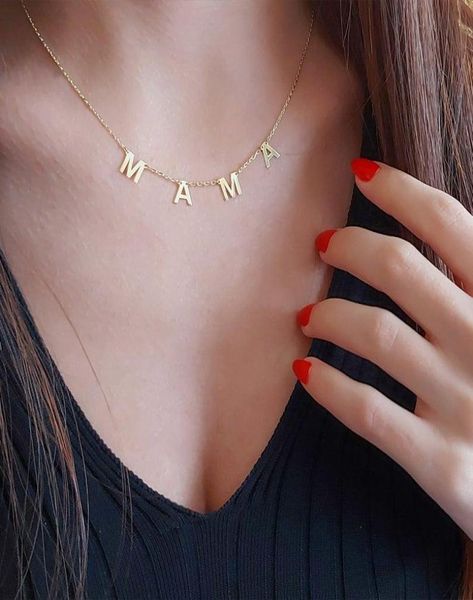 mother gifts mama letter necklaces pendants for women minimalism jewelry stainless steel rose gold initials choker necklace bff ch4534252, Silver
mother gifts mama letter necklaces pendants for women minimalism jewelry stainless steel rose gold initials choker necklace bff ch4534252, Silver