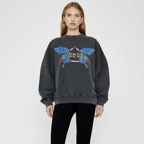 tide anines bing designer sweatshirt butterfly white ink digital printing old color washing water fried snow sweater girl luxury sportswear, Black
tide anines bing designer sweatshirt butterfly white ink digital printing old color washing water fried snow sweater girl luxury sportswear, Black
