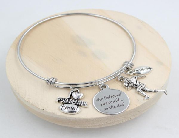 new arrival fashion stainless steel wire bangle jewelry adjustable expandble bangle i love football bracelet for sport football lo7787539, Golden;silver
new arrival fashion stainless steel wire bangle jewelry adjustable expandble bangle i love football bracelet for sport football lo7787539, Golden;silver
