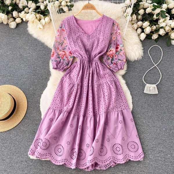 folk style v neck dress with splicing hollowed out summer short womens seaside resort waist reducing mid length, Black;gray
folk style v neck dress with splicing hollowed out summer short womens seaside resort waist reducing mid length, Black;gray