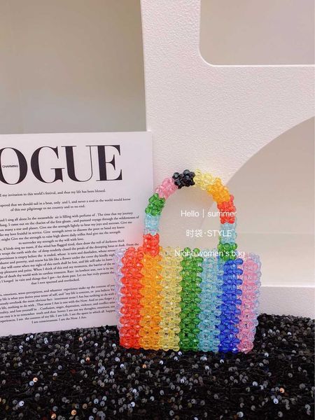 new color beaded bag color matching manual bag rainbow chroma false wind casual fashion handbag 230725
new color beaded bag color matching manual bag rainbow chroma false wind casual fashion handbag 230725