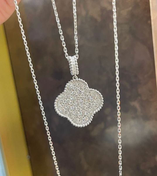luxury pendant necklacce vintage brand designer s925 sterling silver full crystal four leaf clover flower charm long sweater necklace with b
luxury pendant necklacce vintage brand designer s925 sterling silver full crystal four leaf clover flower charm long sweater necklace with b