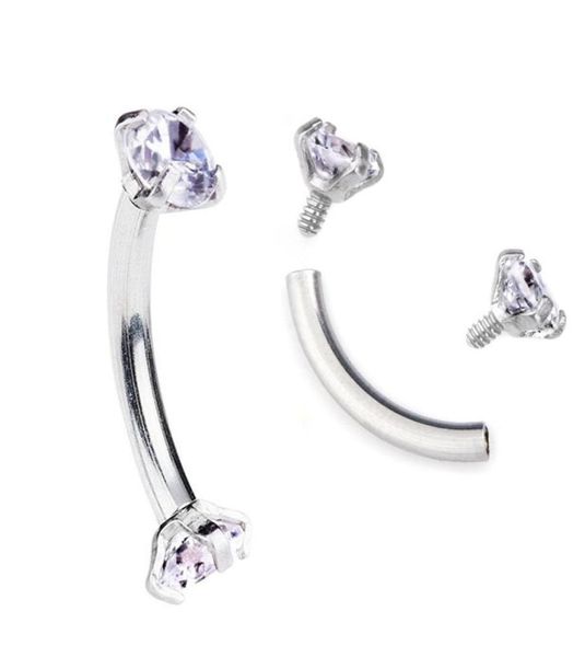 tragus earring internally thread cubic zircon stainless steel curved barbell piercing eyebrow ring body jewelry9395054, Silver
tragus earring internally thread cubic zircon stainless steel curved barbell piercing eyebrow ring body jewelry9395054, Silver