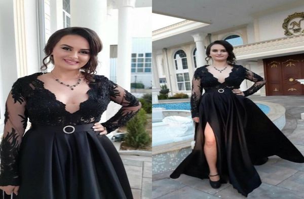 long sleeve mother of the bride dresses for wedding party black lace satin open leg slit evening prom gowns luxury customized2735347, Black;red
long sleeve mother of the bride dresses for wedding party black lace satin open leg slit evening prom gowns luxury customized2735347, Black;red