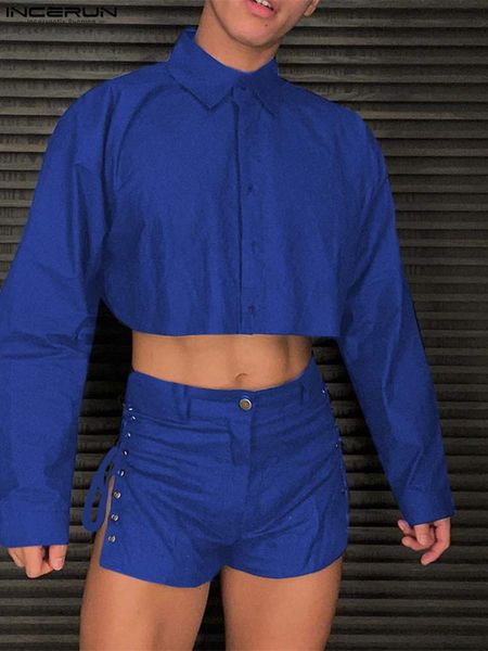men s tracksuits fashion men sets 2023 solid color lapel long sleeve crop shirt lace up shorts 2pcs streetwear suits s 5xl incerun 230724, Gray
men s tracksuits fashion men sets 2023 solid color lapel long sleeve crop shirt lace up shorts 2pcs streetwear suits s 5xl incerun 230724, Gray