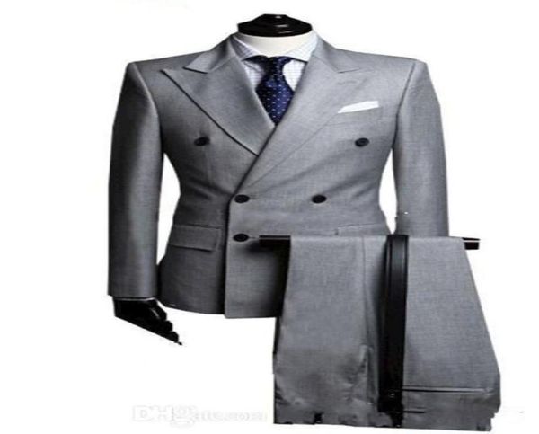 new doublebreasted side vent light grey groom tuxedo peak lapel groomsmen mens wedding tuxedos prom suits jacketpants 7109401301, Black;gray
new doublebreasted side vent light grey groom tuxedo peak lapel groomsmen mens wedding tuxedos prom suits jacketpants 7109401301, Black;gray
