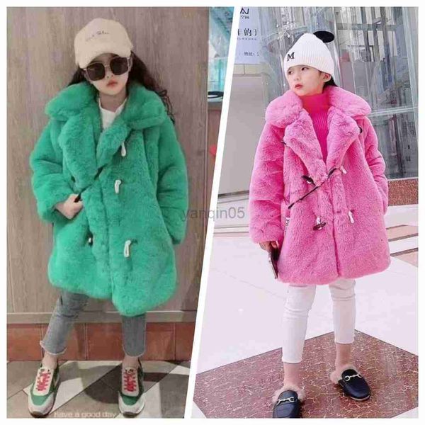 down coat children's loose fur coat girls' thick imitation rabbit fur medium long button warm overcoat for kids hkd230725, Blue;gray
down coat children's loose fur coat girls' thick imitation rabbit fur medium long button warm overcoat for kids hkd230725, Blue;gray