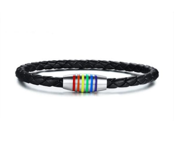 black pride genuine leather bangles rainbow gay lesbian bracelet stainless steel jewelry with magnetic clasp pb014b2061142, Golden;silver
black pride genuine leather bangles rainbow gay lesbian bracelet stainless steel jewelry with magnetic clasp pb014b2061142, Golden;silver