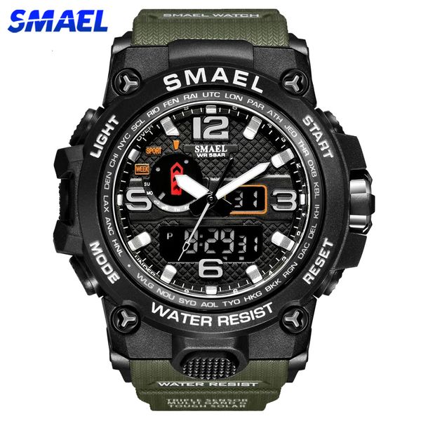 wristwatches smael brand men sports watches dual display analog digital led electronic quartz waterproof swimming military watch 230724, Slivery;brown
wristwatches smael brand men sports watches dual display analog digital led electronic quartz waterproof swimming military watch 230724, Slivery;brown