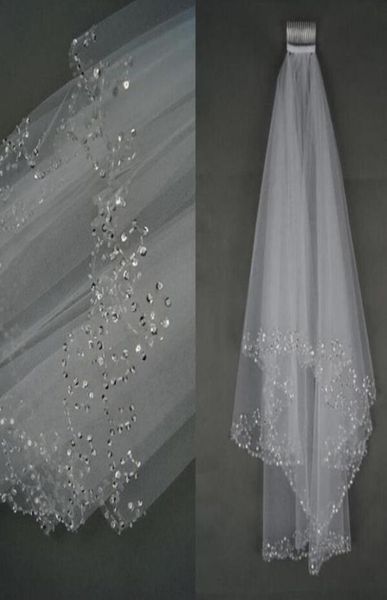 white ivory two layer bridal wedding veil sequins tulle beaded edge bridal veil hair accessories with comb9871156, Black
white ivory two layer bridal wedding veil sequins tulle beaded edge bridal veil hair accessories with comb9871156, Black