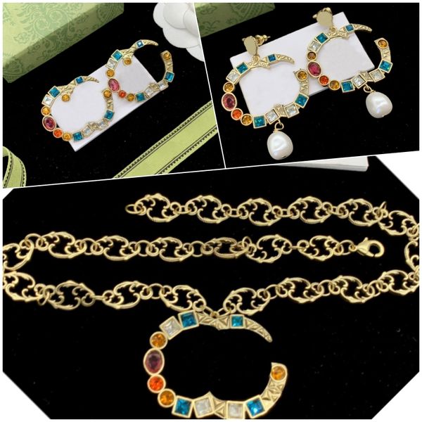luxury brand designer women letters logo earring stud vintage colorful gemstones stone pearl pendant necklaces gorgeous jewelry for ladies, Silver
luxury brand designer women letters logo earring stud vintage colorful gemstones stone pearl pendant necklaces gorgeous jewelry for ladies, Silver