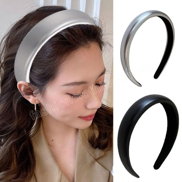 fashion silver padded pu leather headbands for women solid wide bezel hairbands girls hair hoop hairband hair accessories gift, Slivery;white
fashion silver padded pu leather headbands for women solid wide bezel hairbands girls hair hoop hairband hair accessories gift, Slivery;white