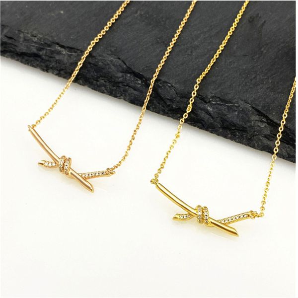 titanium steel bow necklace diamond knotted necklace women electroplated rose gold trend personality pendant collarbone chain, Silver
titanium steel bow necklace diamond knotted necklace women electroplated rose gold trend personality pendant collarbone chain, Silver