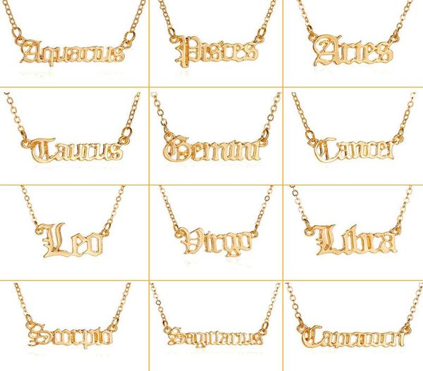 new selling jewelry personality creative twelve constellation necklace vintage english letter pendant clavicle chain2770980, Silver
new selling jewelry personality creative twelve constellation necklace vintage english letter pendant clavicle chain2770980, Silver