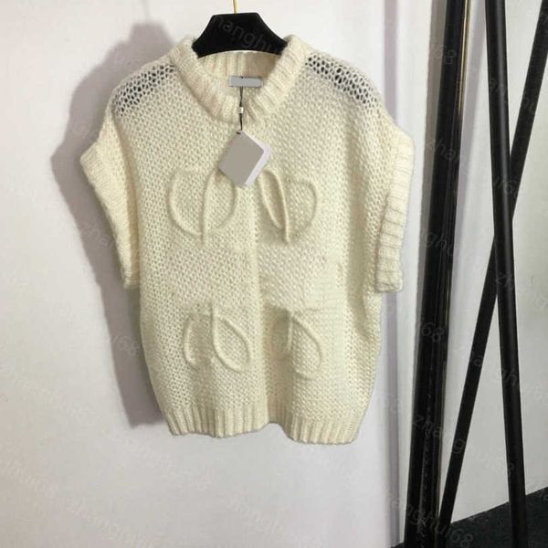 23ss womens designer clothing womens knits chest logo woven jacquard knit vest sweater womens clothes a1, White
23ss womens designer clothing womens knits chest logo woven jacquard knit vest sweater womens clothes a1, White