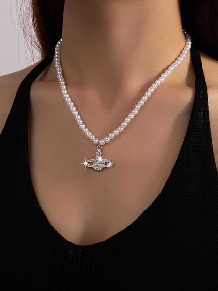 women's accessories 1pc pearl beaded star earth shaped pendant necklace, Golden;silver
women's accessories 1pc pearl beaded star earth shaped pendant necklace, Golden;silver