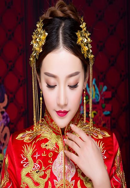 classical bridal hair sticks gold color vintage traditional chinese bride jewelry tassel earrings hairband headpiece for wedding3080640, Slivery;golden
classical bridal hair sticks gold color vintage traditional chinese bride jewelry tassel earrings hairband headpiece for wedding3080640, Slivery;golden
