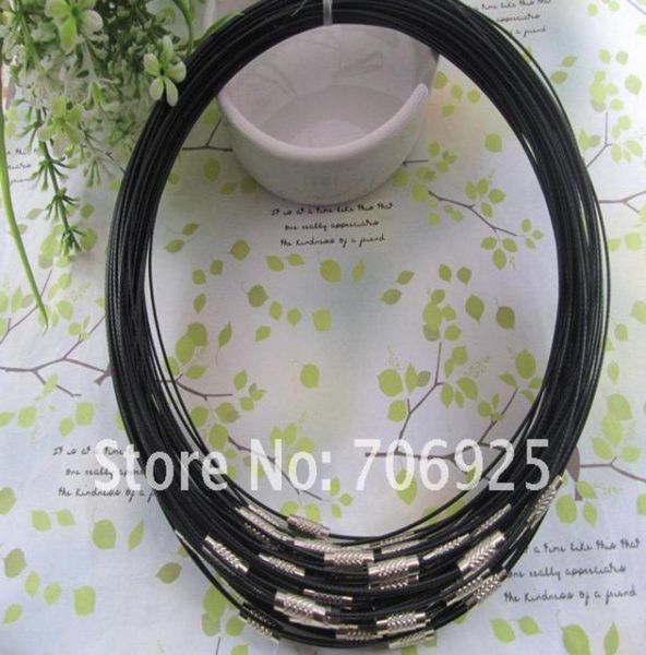 whole 1mm 18inch black stainless steel wire necklace cord collar choker screw clasp 50pcslot2000203, White;red
whole 1mm 18inch black stainless steel wire necklace cord collar choker screw clasp 50pcslot2000203, White;red