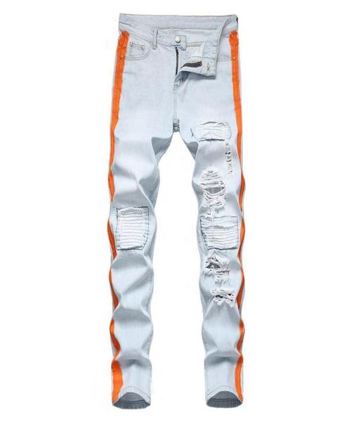 mcikkny mens ripped holes jeans pants washed patchwork denim trousers male side painted6237461, Blue
mcikkny mens ripped holes jeans pants washed patchwork denim trousers male side painted6237461, Blue