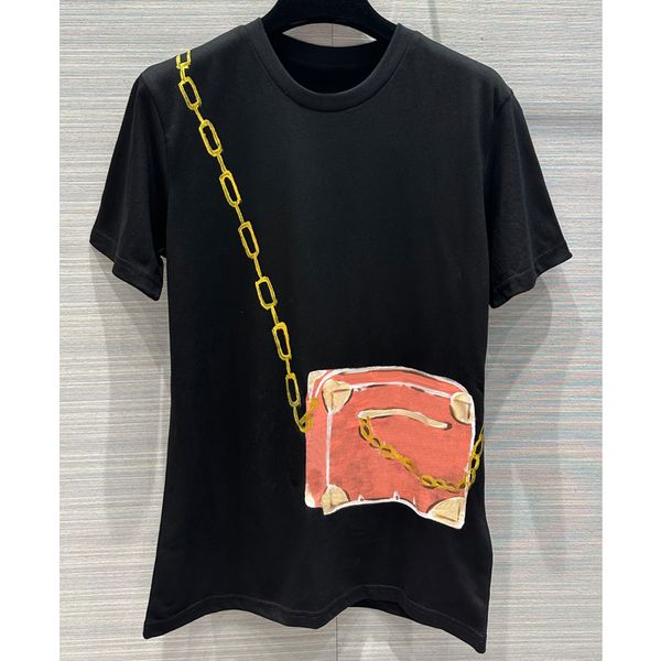 7.25 graffiti art crew neck cotton tee chains print comfortable women's t-shirt, White
7.25 graffiti art crew neck cotton tee chains print comfortable women's t-shirt, White