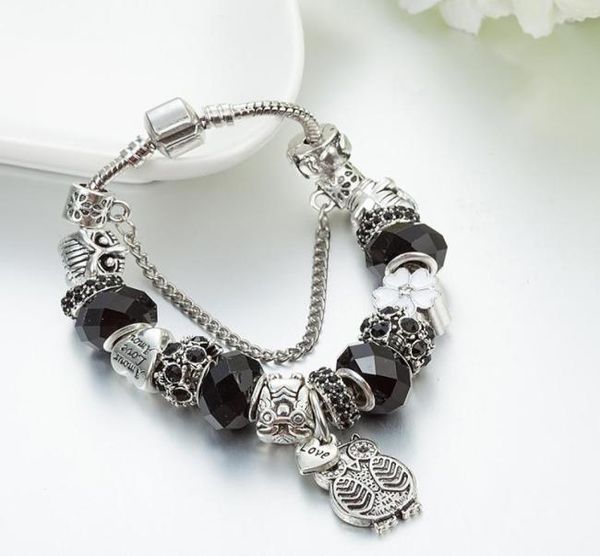 strands charm 925 silver bracelet black beads, owls and diy flowers for women's charms8415750
strands charm 925 silver bracelet black beads, owls and diy flowers for women's charms8415750