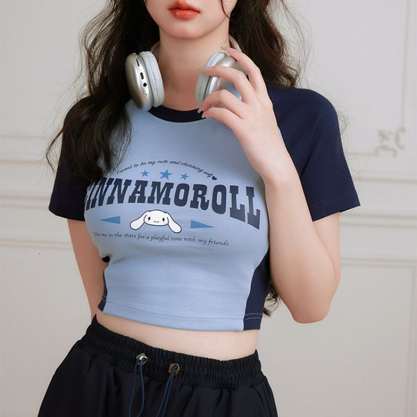 women's t-shirt sanrios my melodys cinnamorolls crop for women kawaii funny t shirts summer short sleeve tees japanese fashion tight, White
women's t-shirt sanrios my melodys cinnamorolls crop for women kawaii funny t shirts summer short sleeve tees japanese fashion tight, White