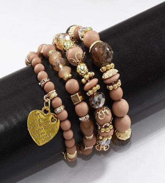 4pcsset bohemian acrylic beaded bracelets with heart pendant women charm party jewelry gift9064476, Golden;silver
4pcsset bohemian acrylic beaded bracelets with heart pendant women charm party jewelry gift9064476, Golden;silver