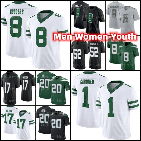 8 aaron rodgers new jersey 1 york zach garrett wilson jetes football sauce gardner elijah moore jermaine johnson ii breece hall lazard quinn, Black;red
8 aaron rodgers new jersey 1 york zach garrett wilson jetes football sauce gardner elijah moore jermaine johnson ii breece hall lazard quinn, Black;red