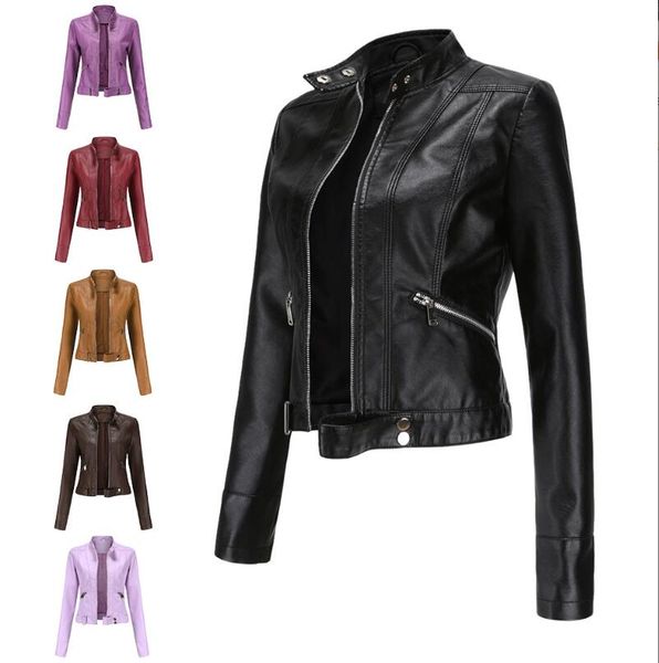 2023 new women's pu leather stand collar faux leather coat women short jacket slim fit thin coats motorcycle wear outerwear shshdnxh02, Black
2023 new women's pu leather stand collar faux leather coat women short jacket slim fit thin coats motorcycle wear outerwear shshdnxh02, Black