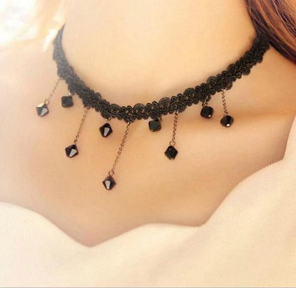 fashion korean choker necklace multilayer black lace dangle black water drop charms statement short necklace jewelry7835511, Golden;silver
fashion korean choker necklace multilayer black lace dangle black water drop charms statement short necklace jewelry7835511, Golden;silver