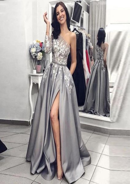 evening dresses silver satin one shoulder long sleeve formal prom gowns 2021 arabic lace appliques side slit vestidos de fies8408858, Black
evening dresses silver satin one shoulder long sleeve formal prom gowns 2021 arabic lace appliques side slit vestidos de fies8408858, Black