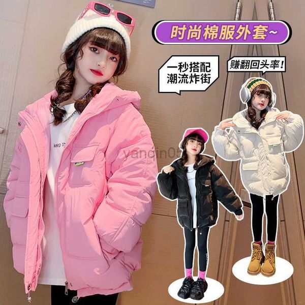 down coat girls cotton hooded jacket 2022 winter new children's thick large pocket kids down padded overcoat hkd230725, Blue;gray
down coat girls cotton hooded jacket 2022 winter new children's thick large pocket kids down padded overcoat hkd230725, Blue;gray