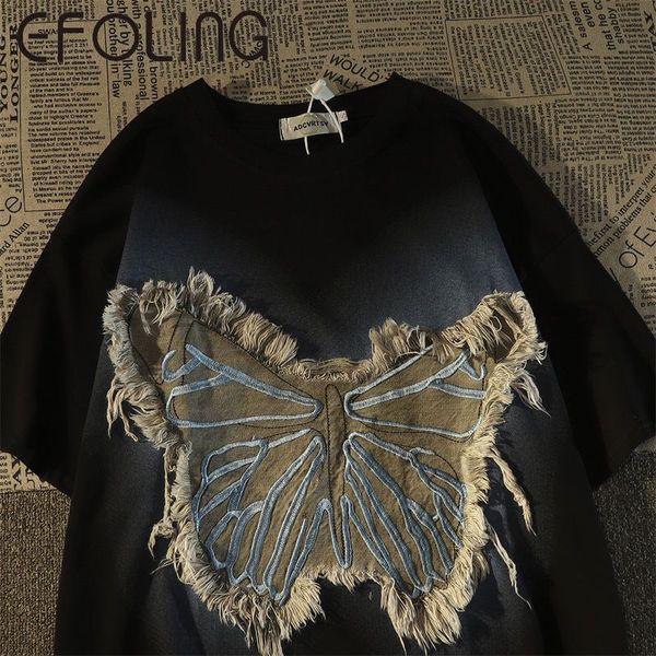womens hoodies sweatshirts americanstyle retro high street pouch butterfly letter printed design shortsleeved tshirt loose european and amer, Black
womens hoodies sweatshirts americanstyle retro high street pouch butterfly letter printed design shortsleeved tshirt loose european and amer, Black