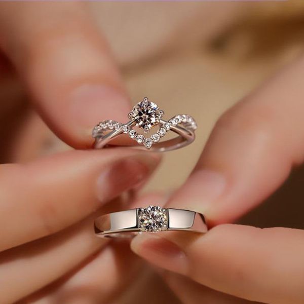 new luxury classic six claw set diamond ring platinum imitation moissanite proposal diamond ring factory direct sales, Silver
new luxury classic six claw set diamond ring platinum imitation moissanite proposal diamond ring factory direct sales, Silver