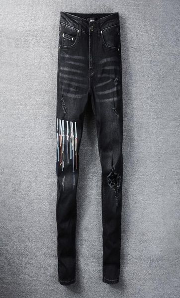 fashion brand mens jeans pencil pants amr black trousers streetwear zipper pocket striped patch hole jean for men stretch slim fee1357713, Blue
fashion brand mens jeans pencil pants amr black trousers streetwear zipper pocket striped patch hole jean for men stretch slim fee1357713, Blue