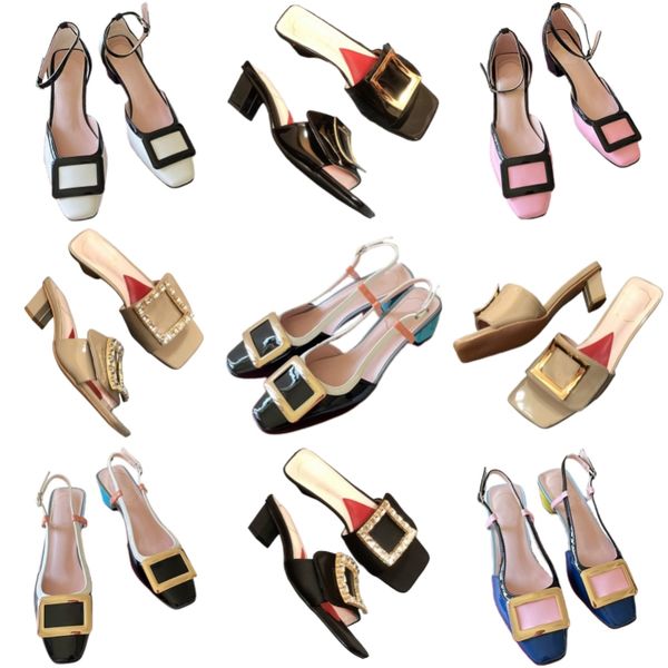sandals metal buckle designer shoes patent leather beach shoes chunky heel slides metal letter party shoes square toe strap buckle mixed clo, Black
sandals metal buckle designer shoes patent leather beach shoes chunky heel slides metal letter party shoes square toe strap buckle mixed clo, Black