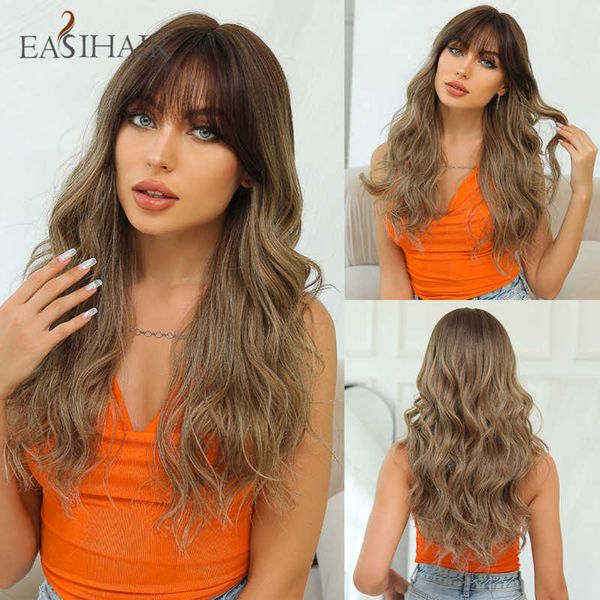 new synthetic wigs easihair brown blonde ombre synthetic hair wigs long natural wavy heat resistant with bangs for women cosplay daily 23022, Black
new synthetic wigs easihair brown blonde ombre synthetic hair wigs long natural wavy heat resistant with bangs for women cosplay daily 23022, Black