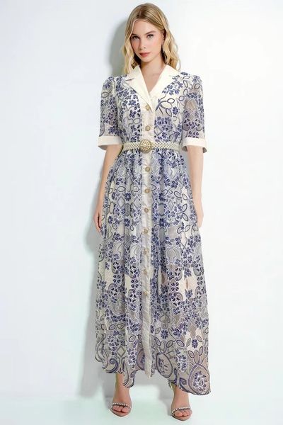 casual dresses european trendy designer dress 2023 new lapel breasted embroidered dress, Black;gray
casual dresses european trendy designer dress 2023 new lapel breasted embroidered dress, Black;gray