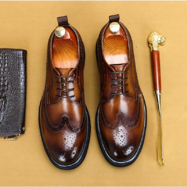 spring autumn new men casual oxford business genuine leather dress shoes brogue lace-up zapatos hombre wedding shoes 1aa23, Black
spring autumn new men casual oxford business genuine leather dress shoes brogue lace-up zapatos hombre wedding shoes 1aa23, Black