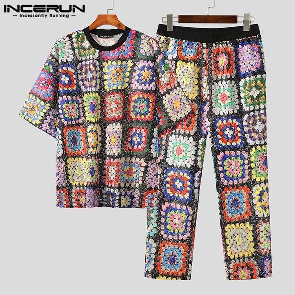 men s tracksuits 2023 men sets printing lace transparent oversize o neck half sleeve t shirt pants 2pcs fashion casual suits incerun 230724, Gray
men s tracksuits 2023 men sets printing lace transparent oversize o neck half sleeve t shirt pants 2pcs fashion casual suits incerun 230724, Gray